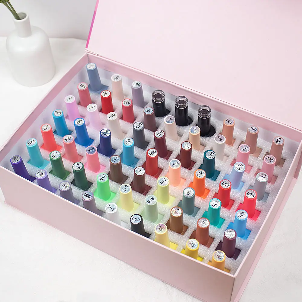 60 Colors/set Nail Gel UV Varnishes Fashion Trend Manicure Soak LED Gel Nail Polish Collection OEM/ODM Support Nail Art Gel