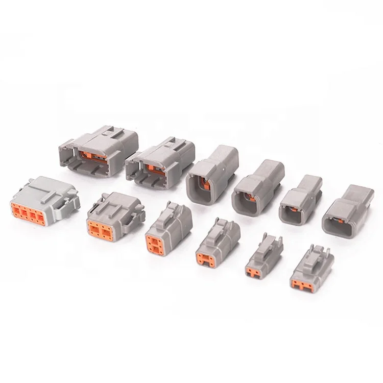 DTM Male Female 2 3 4 6 8 12 Way Black and Gray Housing Waterproof Auto Connector