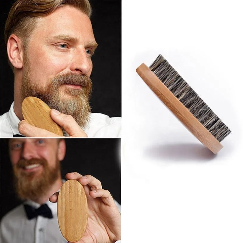 Natural Boar Bristle Beard Brush For Men Bamboo Face Massage That Works Wonders To Comb Beards and