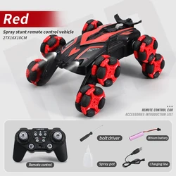 Omnidirectional rotation spray fog vapor drift car,New eight-wheel deformation stunt car Remote control toy car
