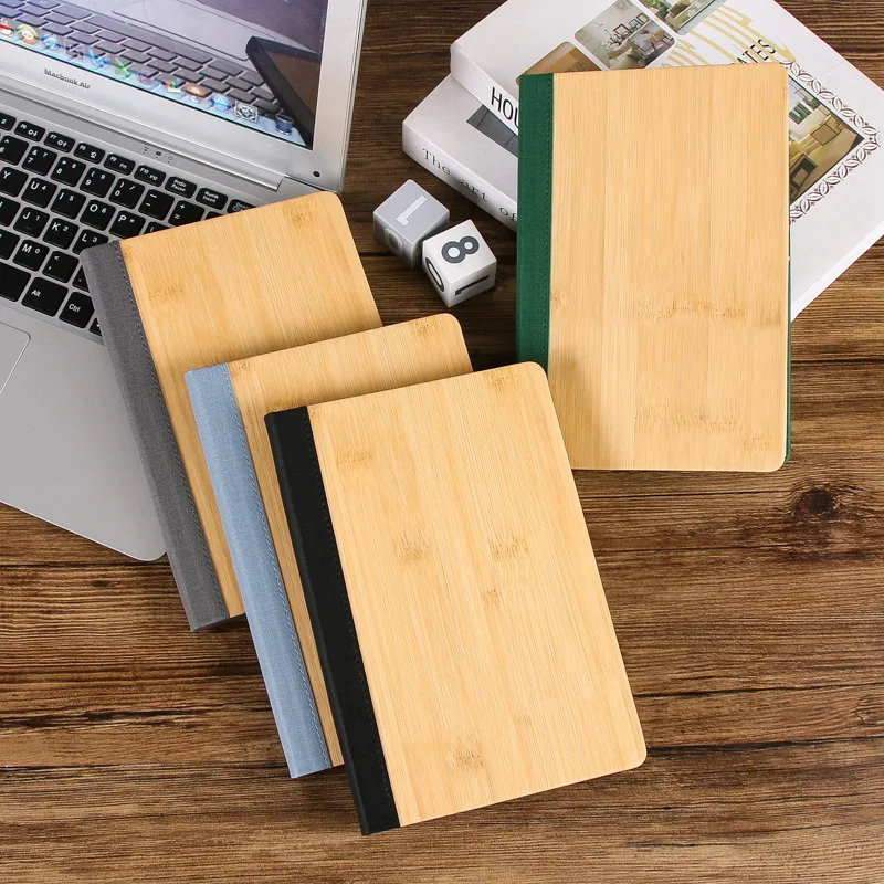 Wholesale Sublimation Blank 100 Sheet Notebooks Bamboo Pattern Pu Leather Notebook Journal Customizable Logo