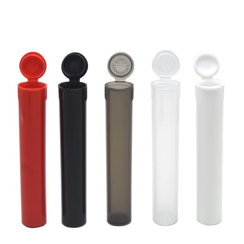 116mm Plastic Tobacco Cigarette Jar Pre roll Plastic Tube With ChildProof Flip Top Smoke Tube