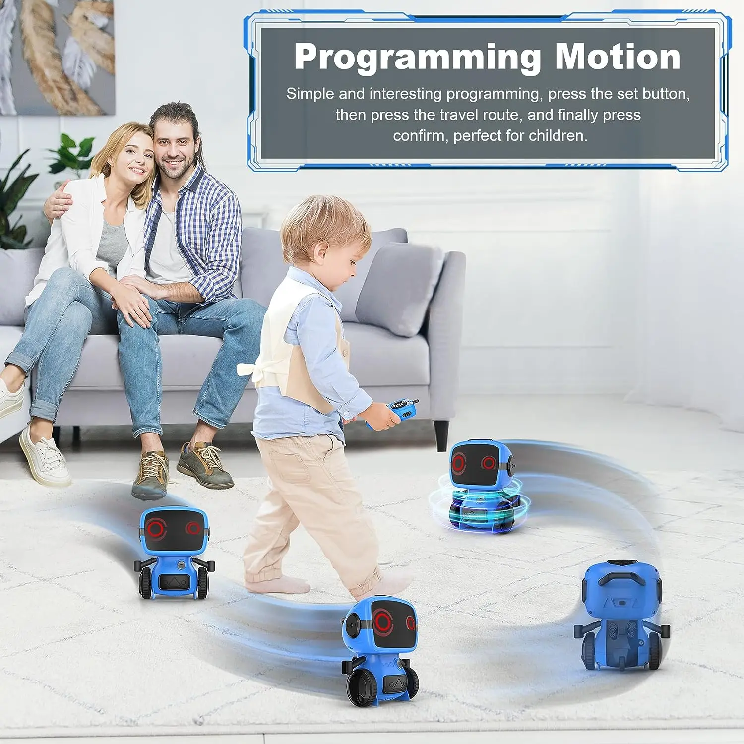 DWI Dowellin Robot Toys for Boys & Girls, Remote Control Robot for Kids, Auto-Demonstration, Talkie, and Programming Functions