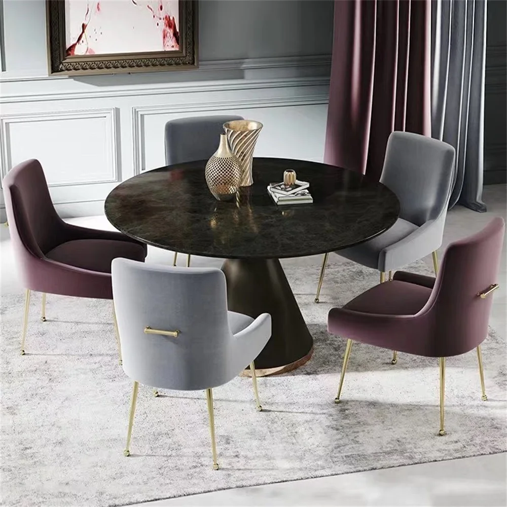 Home furniture factory hot sale metal dining room chairs modern velvet dining chair