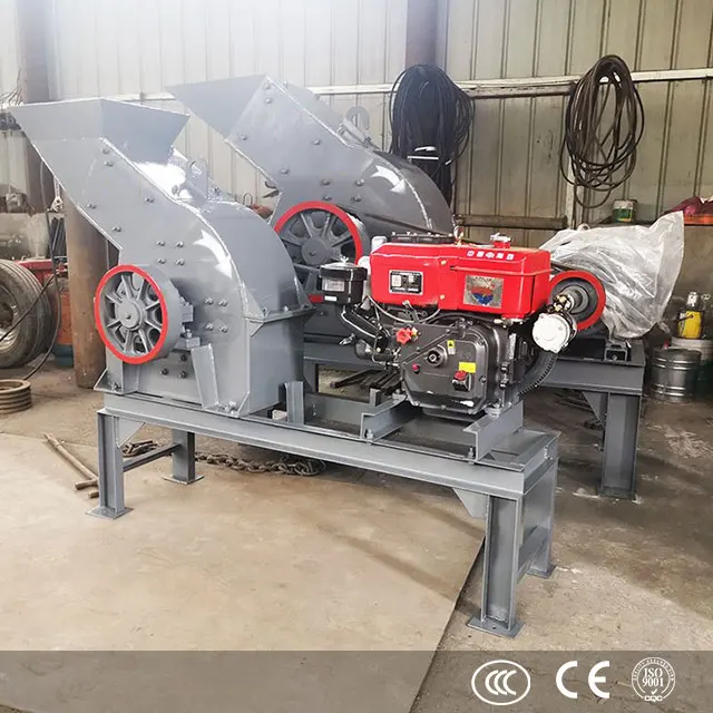 Лучшая цена маленькая добыча дизельная молотковая дробилка PC300 * 200 для кораллового камня