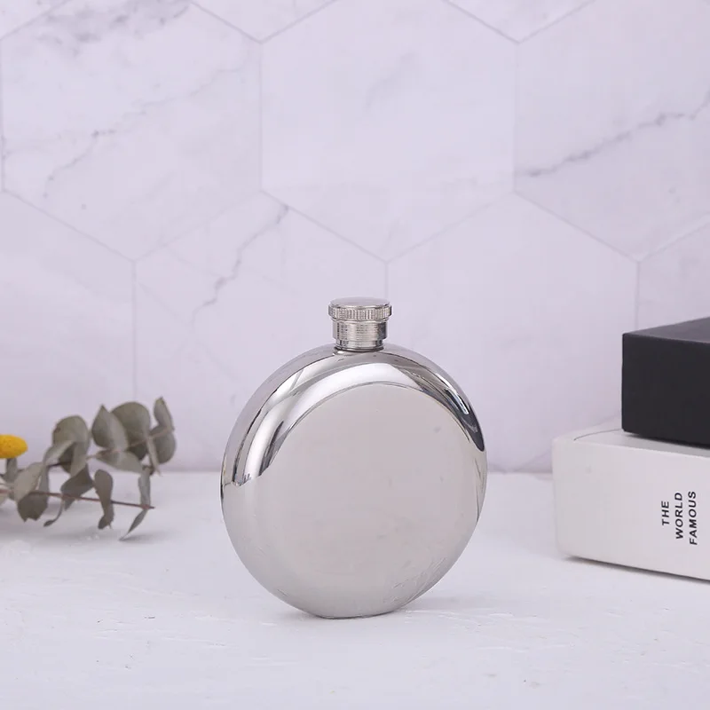 Wholesale custom stainless steel mini round wine pot 5 oz stainless steel travel wine pot hip flask