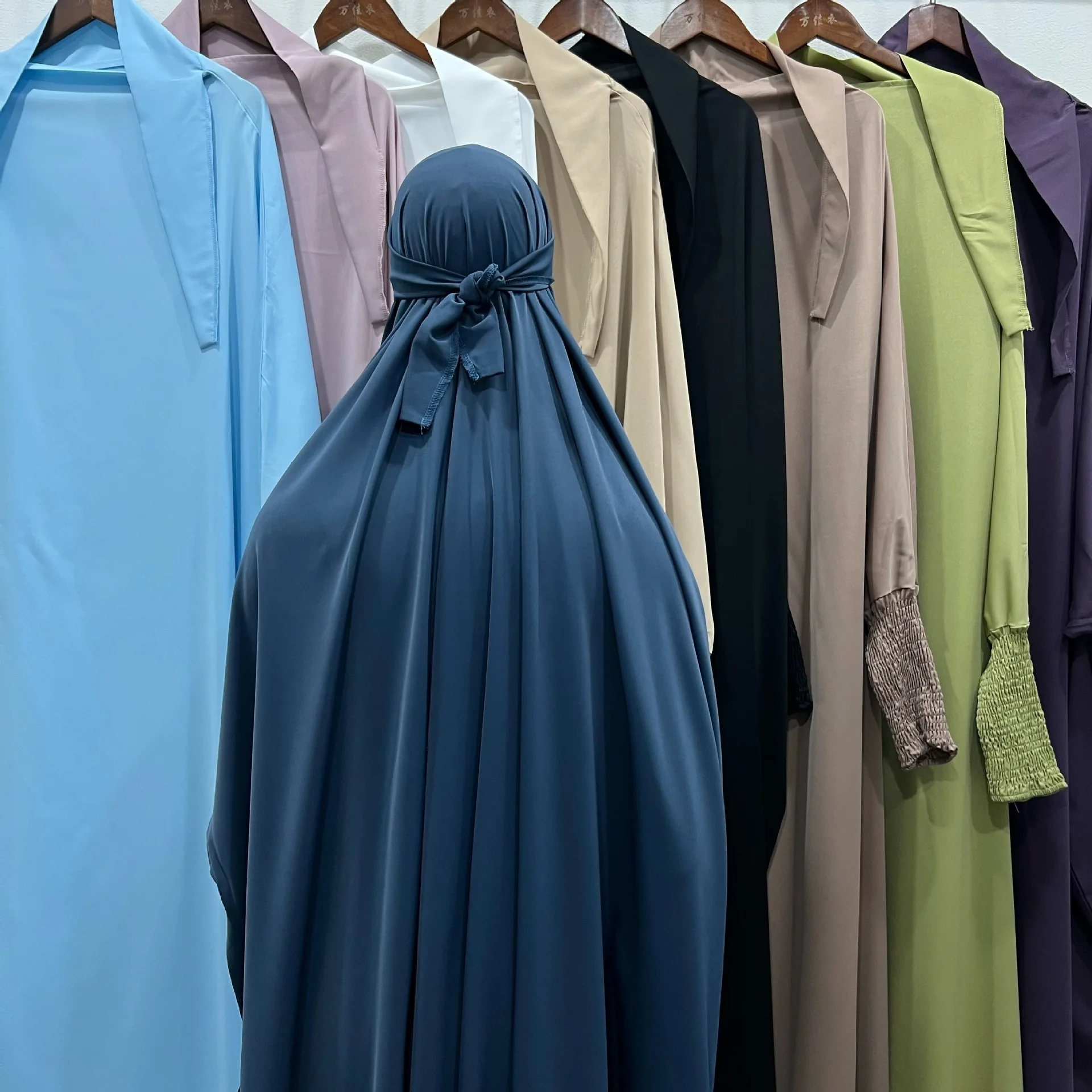 Prayer Abaya 2024 EID 10 Colours Modest Dresses Middle East Indonesia Malay Women Abaya Dubai Islamic Clothing Khimar Jilbab