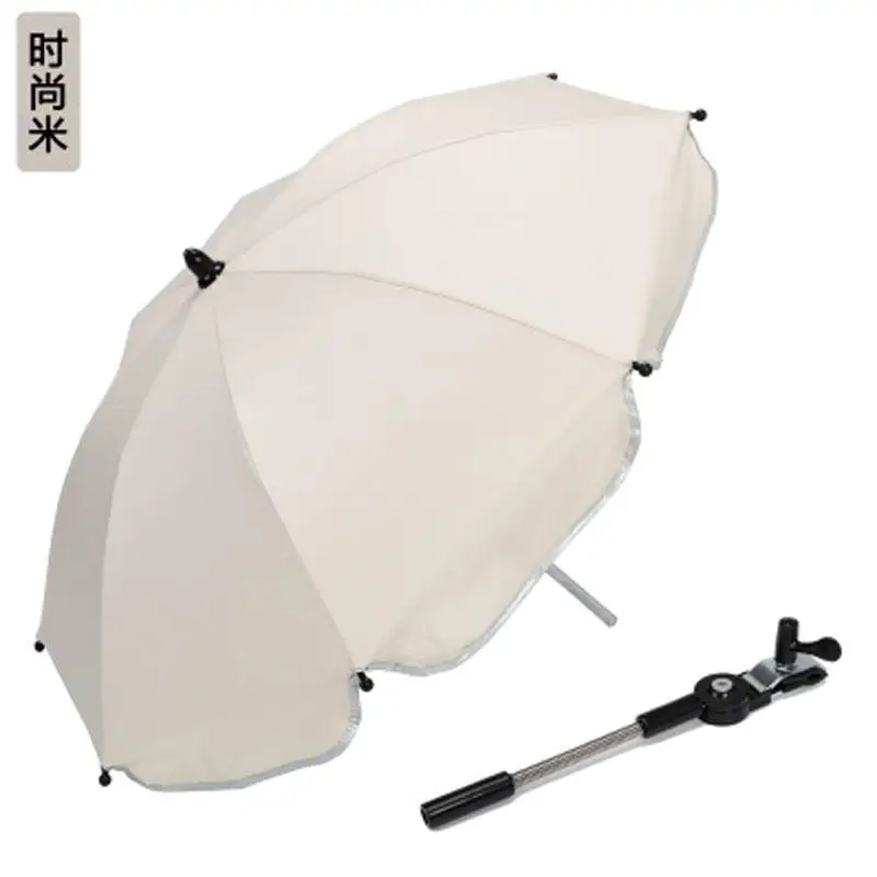 Parasol Baby Stroller Sun Protection for Sun Shade Waterproof Umbrella for Trolley Bike Wheelchair Umbrella with Holder Clip