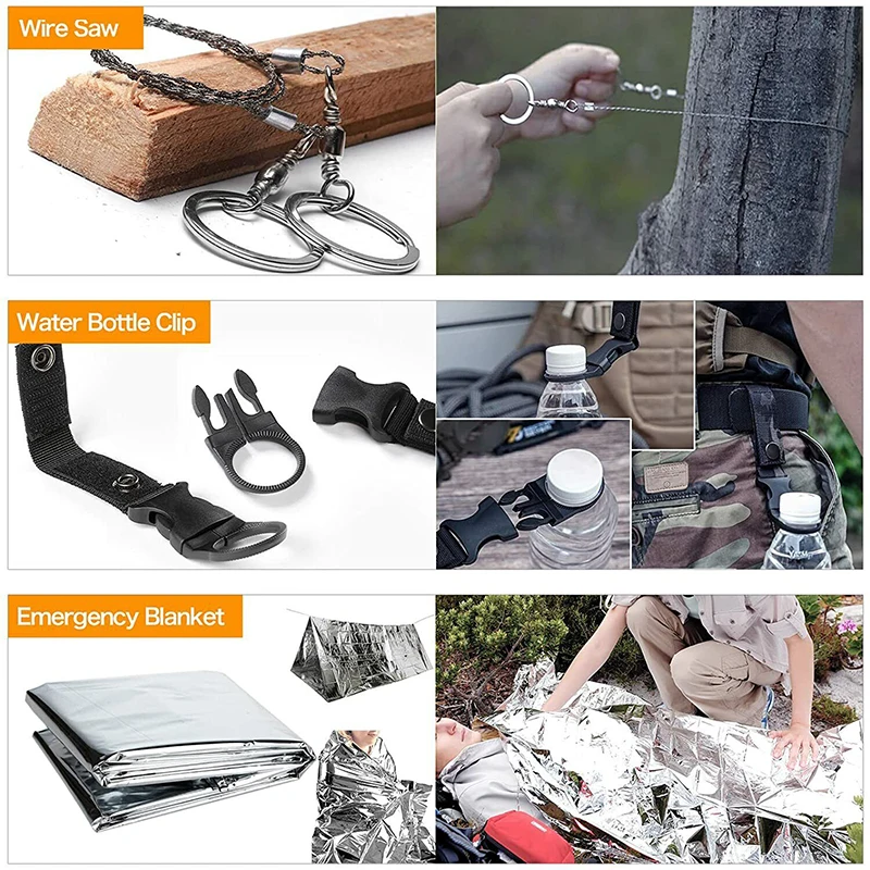 Popular SOS 30 in 1  Essential Survival Gear Tactical Tool Wilderness Hiking Supplies for Adventure Emergency Survival Kits