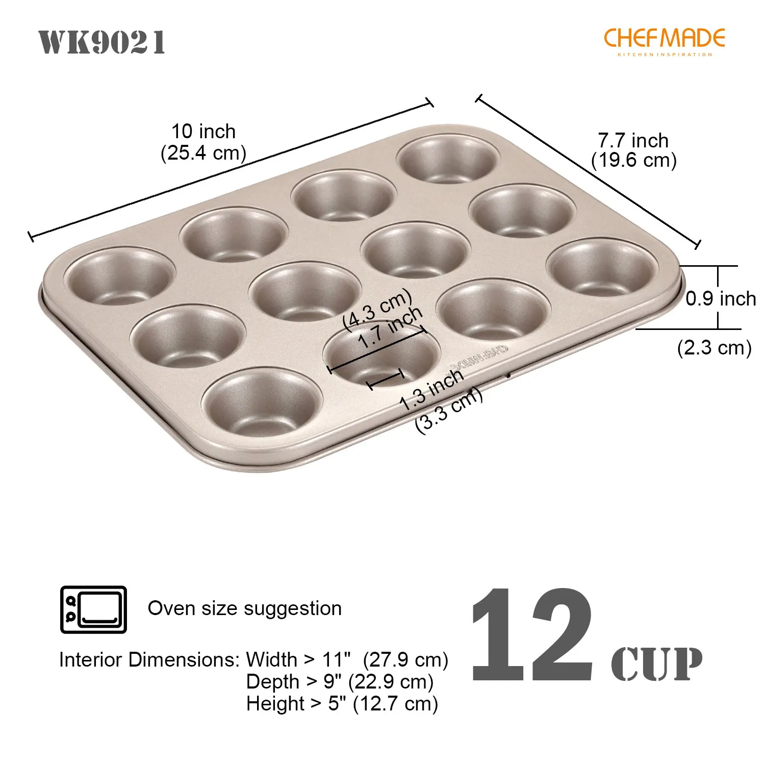 High Quality Reusable Mini 12 Cup Carbon Steel Muffin Baking Cake Mold