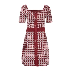 Spring square collar short sleeve a-line fashion womens casual dresses for dress manufacturer small order