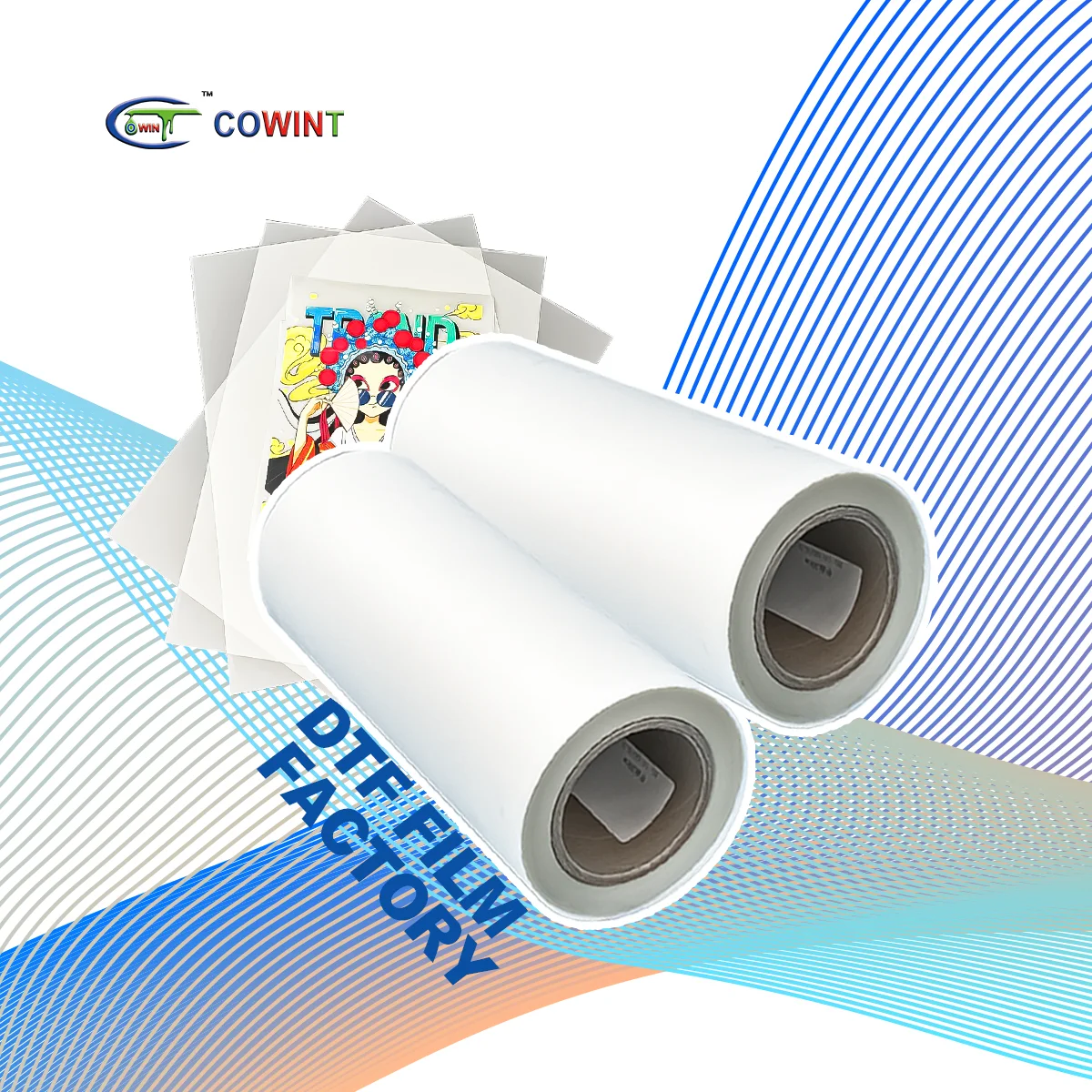 12' 13' 24' Rolls A3 A4 Sheet Glossy Heat Transfer Pet Film Cowint Hot peel DTF Film For DTF inject Printer