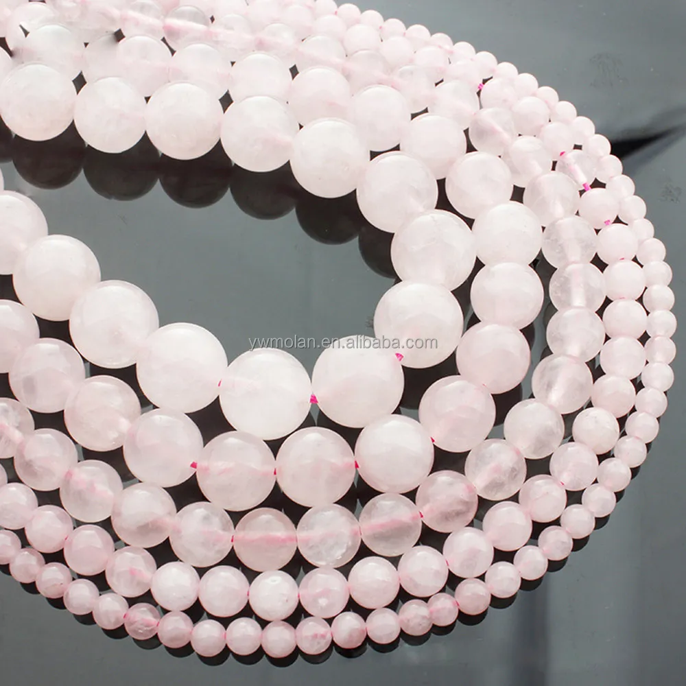 Круглые Бусины Из Натурального Розового Кварца, 4/6/8/10/12/14/16 мм