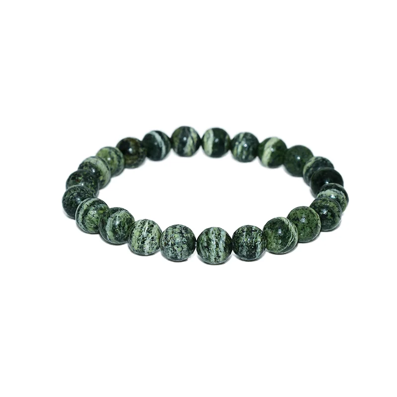 Vintage Style Green Zebra Jasper Beaded Bracelet 6/8/10mm Sizes Wedding Engagement Buddhism Party Fashion Jewelry Gift