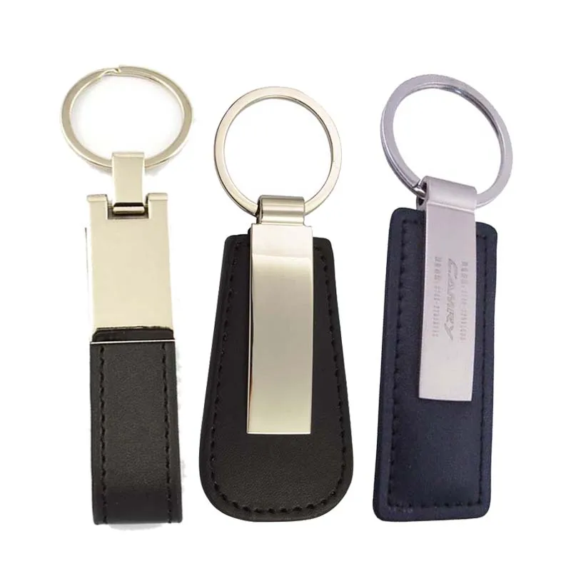 Custom Leather Keychain For Laser Engraving With Metal Plate Sublimation Pu Leather Woven Keychain Blanks