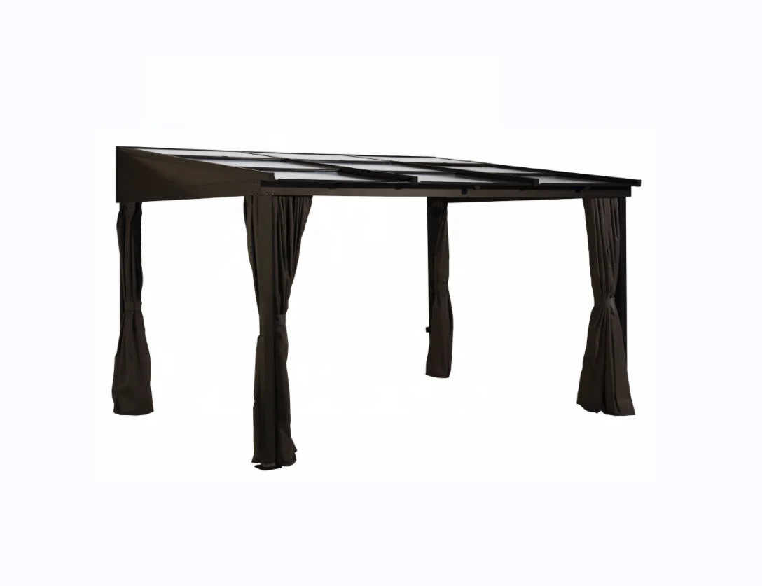 3x4x2.2/2.4M Inclined Plane Aluminum Outdoor PC Roof Gazebo Deluxe Polycarbonate Gazebo for Garden from gazebo supplies