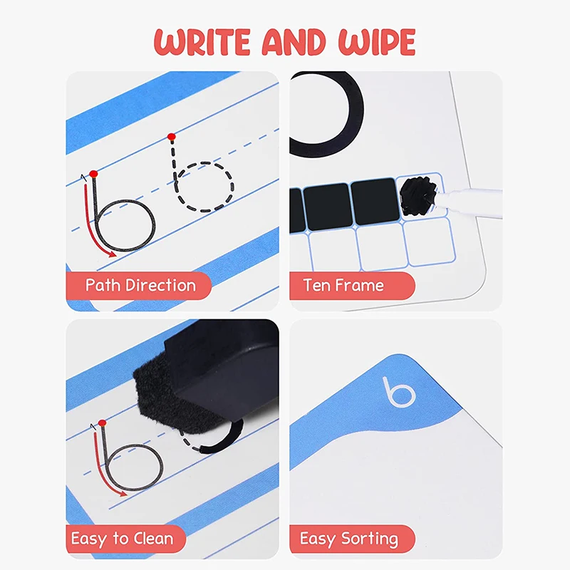 Custom animal arabic numbers english alphabet learning dry erasable flash cards Memory games printing services