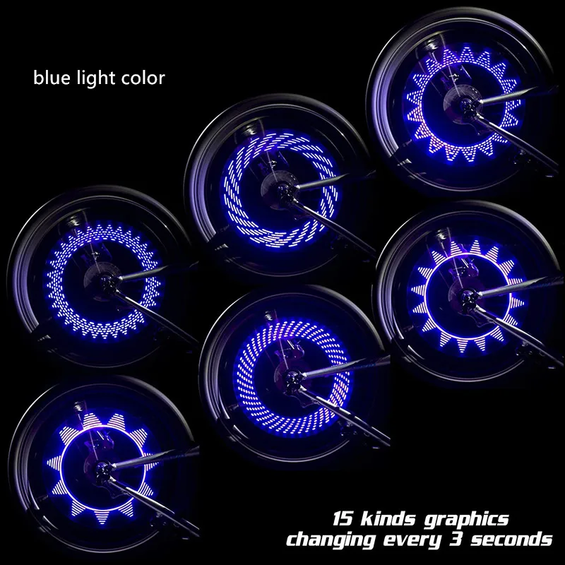 Light and Motion Sensor 7 LED Flashing 30 Mode Waterproof Bicycle Wheel Tyre Tire Valve Stem Cap Lights For Night Cycling Safety