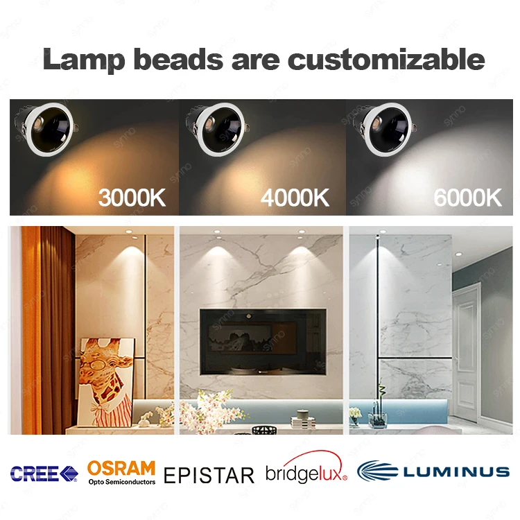 New Recessed Led Downlights 7w 9w 12w 18w Led Round Living Room Ceiling Spotlight 3000k 4000k 6000k Dimmable Spotlight