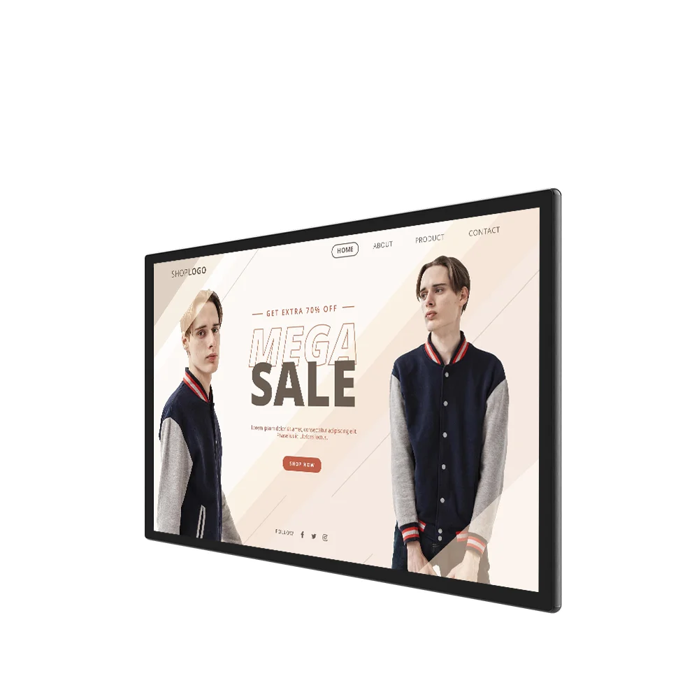 43 Inch LCD Wall Mounted Digital Signage Touch Screens Advertising Display Indoor LCD Advertising Digital Signage