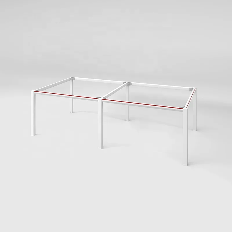 Australian Style Linear Workstations Table Sitting Facing Each Other 4 6 People Cluster Bureau de travail commercial White Desk