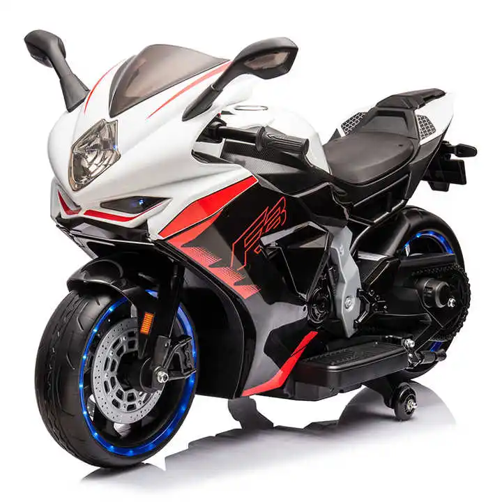 Unisex Ride-On Battery-Powered Kids Motorbike All-Ages Child Electric Motorcycle with EVA Wheels for Children Aged 5+ Years