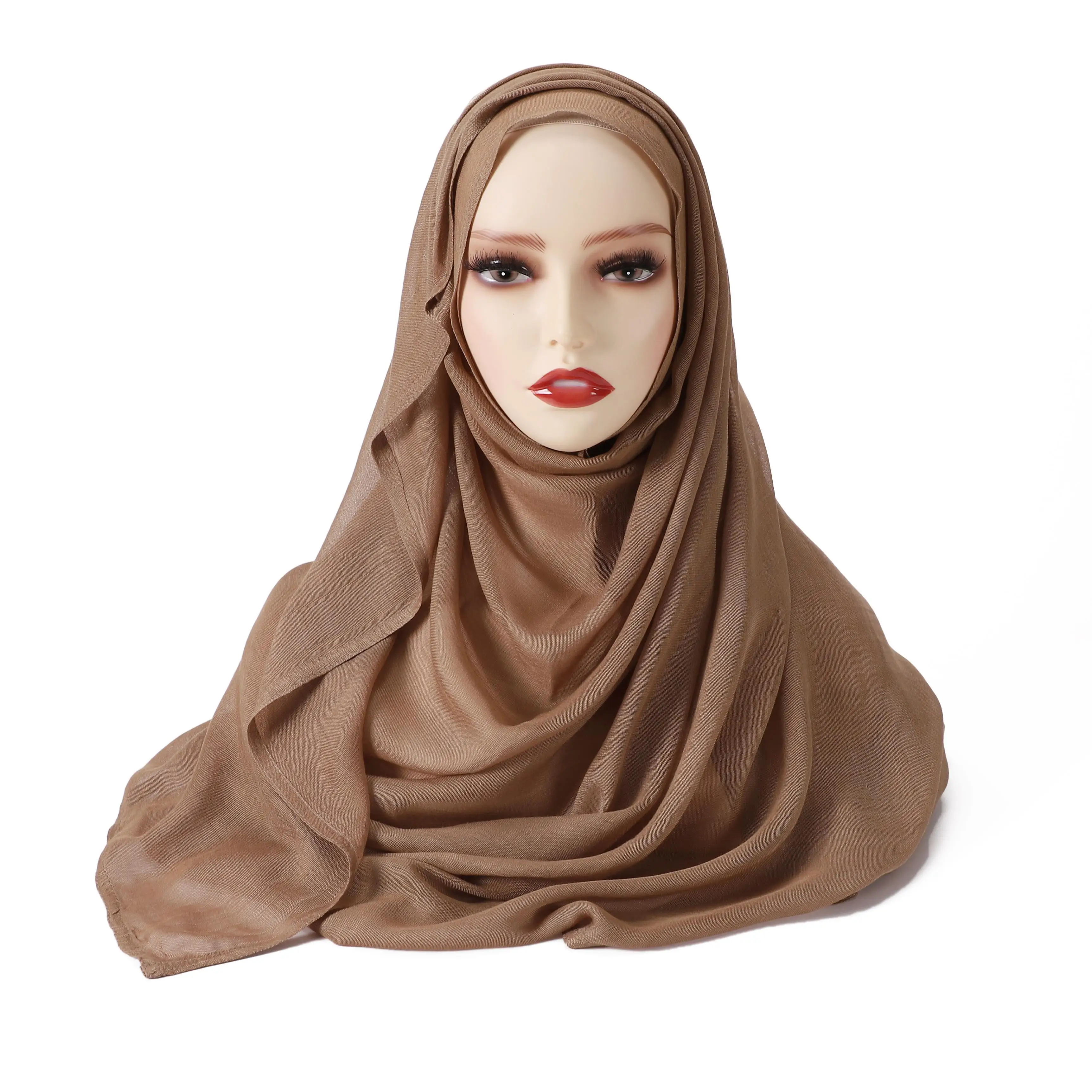 Hot Sale Muslim Women Scarf  Light Weight Plain Color Modal Hijab rayon cotton Shawls