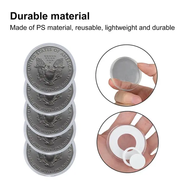 Gold Coin Collecting Protective case 46/38/30/25/20mm Coin Capsules Storage Holders with Adjustable Ring Pads