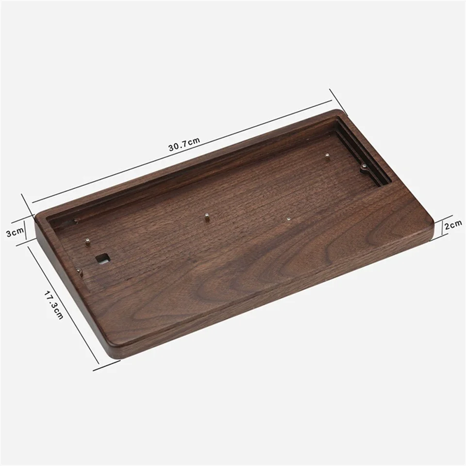 Factory Customized GH60 Walnut Pear Flower Wood Desktop 65% Keyboard Case 68 Keys Mechanical Keyboard PCB RGB Hot Swap DIY Kit