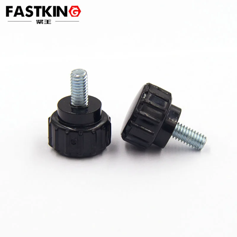 D=14 Zinc plated black plastic hand Screw M4*8