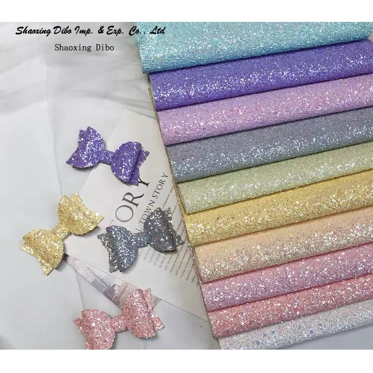 2021 The latest products Popular bow fabric glitter  pvc fabric vinyl sheet