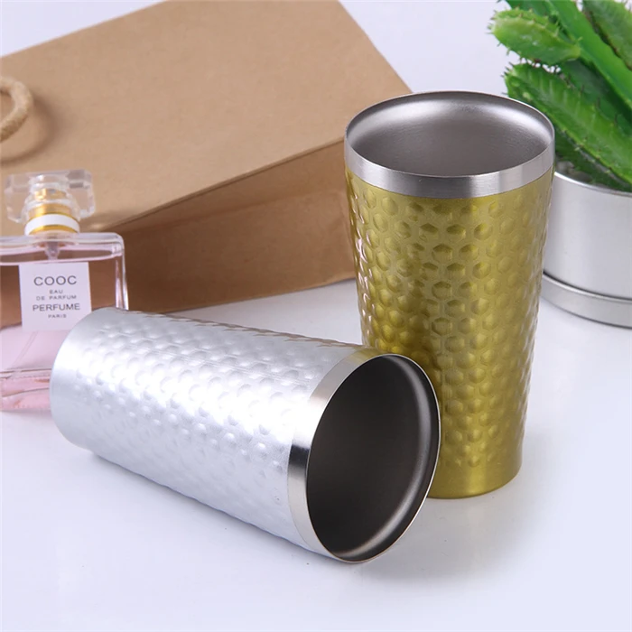 
Double Layer Fish Scale Pattern Office Home 304 Stainless Steel Coffee Cup Without Cover 