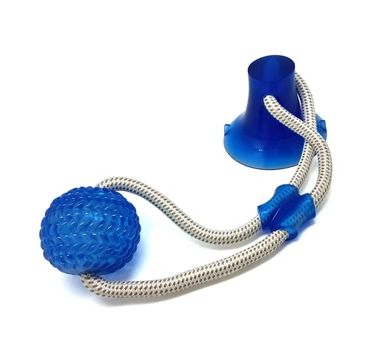 Amazon hot selling  teeth clean molar bite suction cup dog chew toy ball