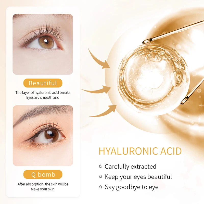 SADOER Anti Wrinkle Under Eyes Ageless Eye Bags Remove Dark Circles Puffiness pink Gold Eye Cream