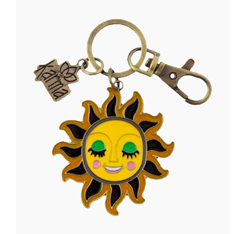 Custom Design Gold Silver Antique Copper Die Casting Alloy Rotating Printing Cartoon Customized Enamel Hero Key Chain