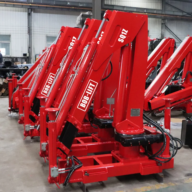 1 Ton Crane Truck Knuckle Boom Lift Truck Mounted Crane Hydraulic telescopic arm for car trailer