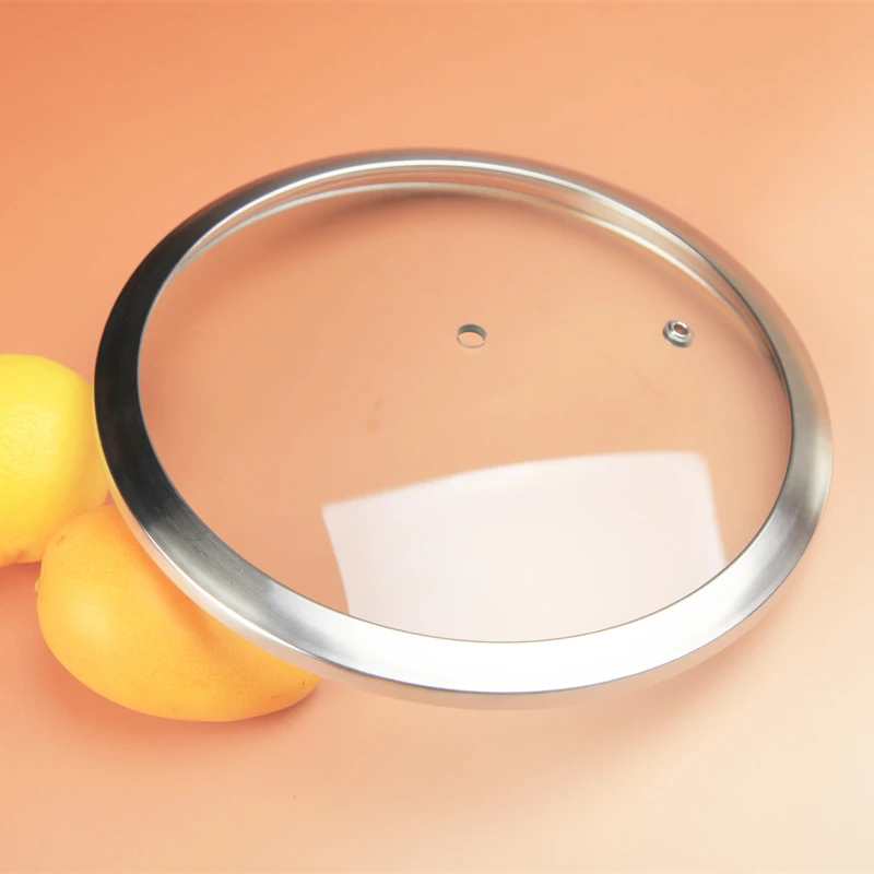 Прямая поставка с завода, крышка из закаленного стекла для кастрюль типа H, крышка для кастрюли с ручкой с ободом 304ss для сковороды, посуды