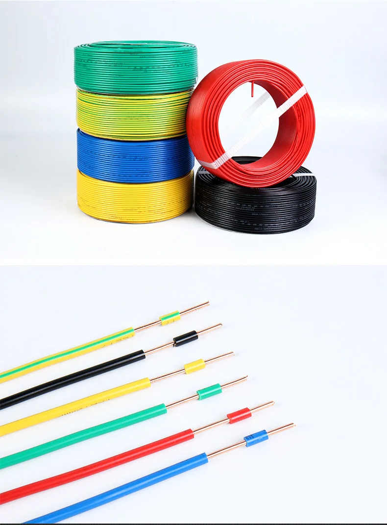 Bv Single Core 1 Core High Quality Flexible RV Bv Bvr Bvvb 300/500V PVC Bare Copper Electrical Home Wire Cable