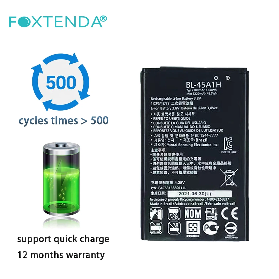 Factory outlet original lithium Cellphone battery BL-45A1H 2300mAh 3.8V rechargeable digital batteries for LG K10 F670 LTE Q10
