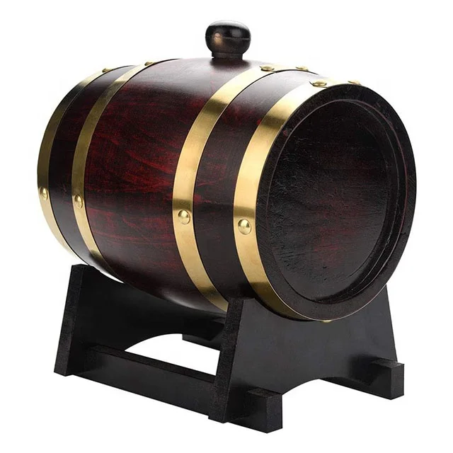 
Custom brown color 5 litre oak wooden barrel Wholesale IBEI products storage packaging beer and red wine keg 