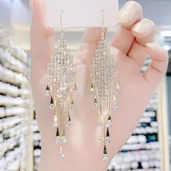 Fashion Earrings 2022 Tassels Multi Design Rhinestone Clip On Tassel Diamond Earrings