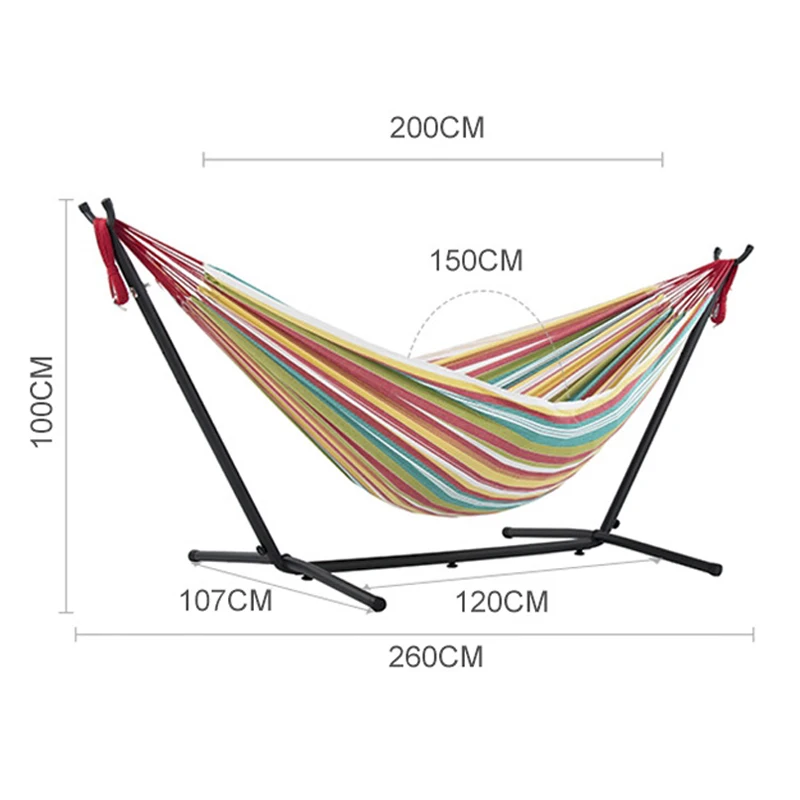 Hot Selling Portable Outdoor & Indoor Hammock With Metal Stand 2 Person Canvas Hammock Swing Chair Hammocks