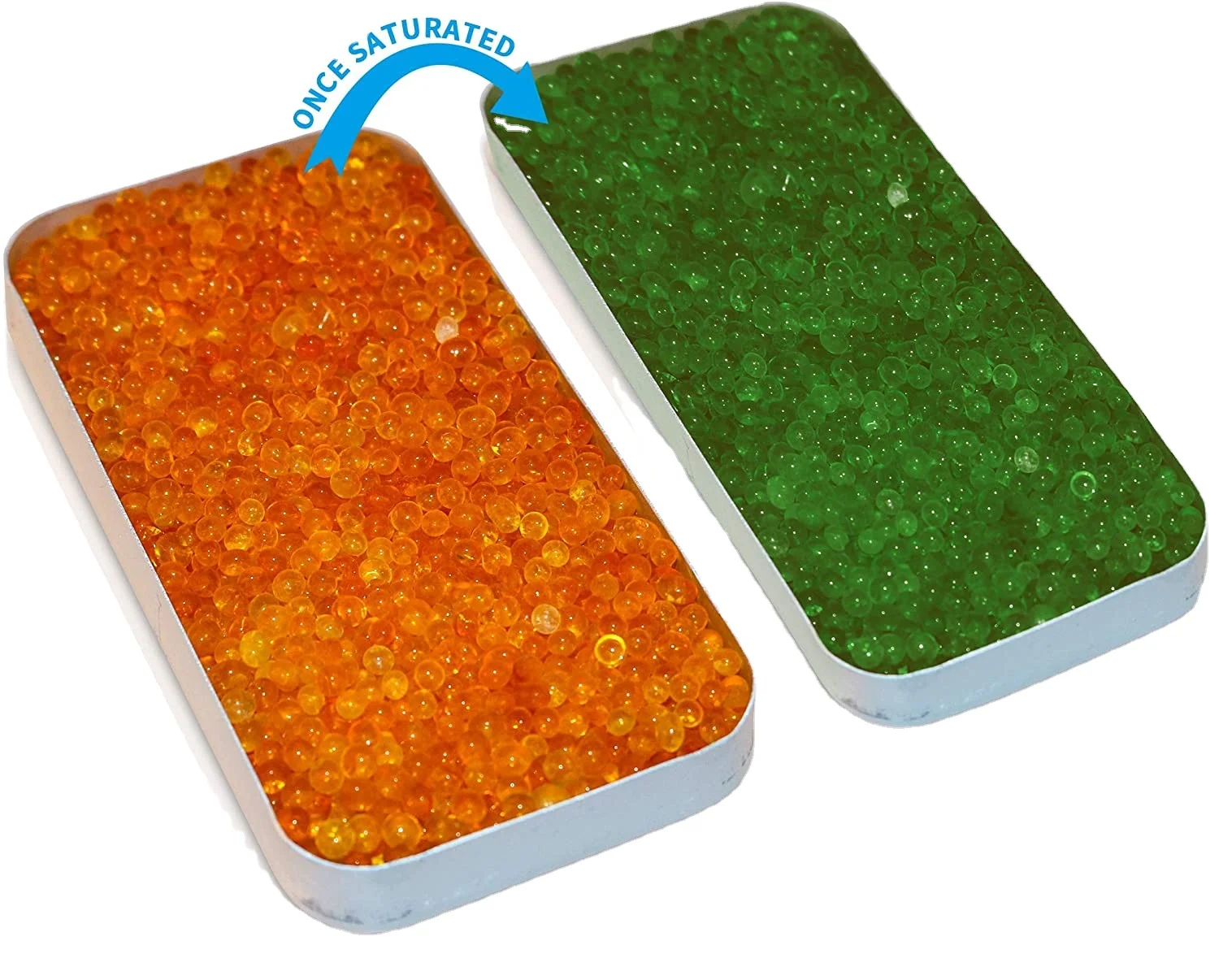 Orange into green  moisture absorbing silica humidity remover gel granules odor absorber pack damp-proof