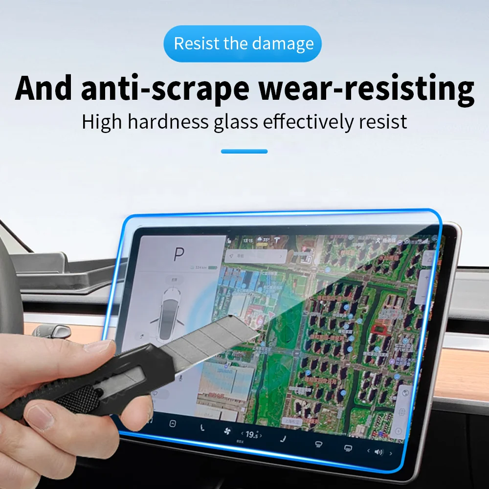 EVbase Tesla Center Control Touch Screen Protector tempered glass matte Screen Protector for Tesla Model 3 Y X S