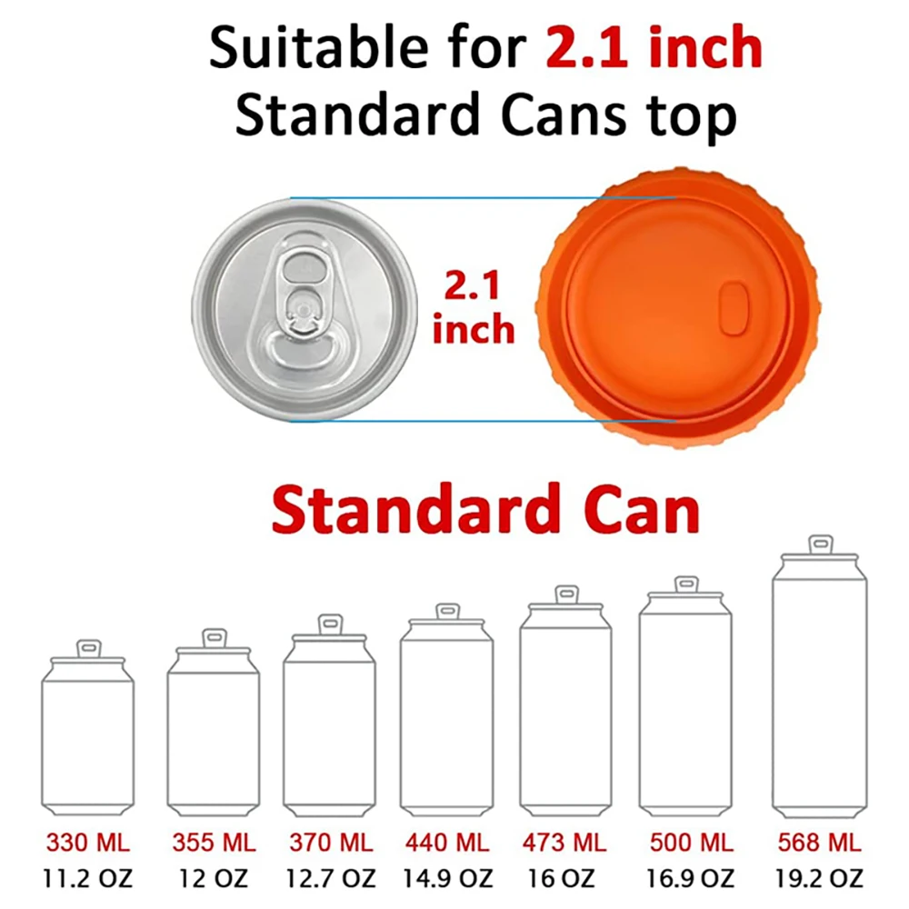 Reusable Food-Grade Silicone Beverage Can Covers For Leak-Proof Standard Silicone Can Caps Topper Silicone Soda Can Sealing Lid