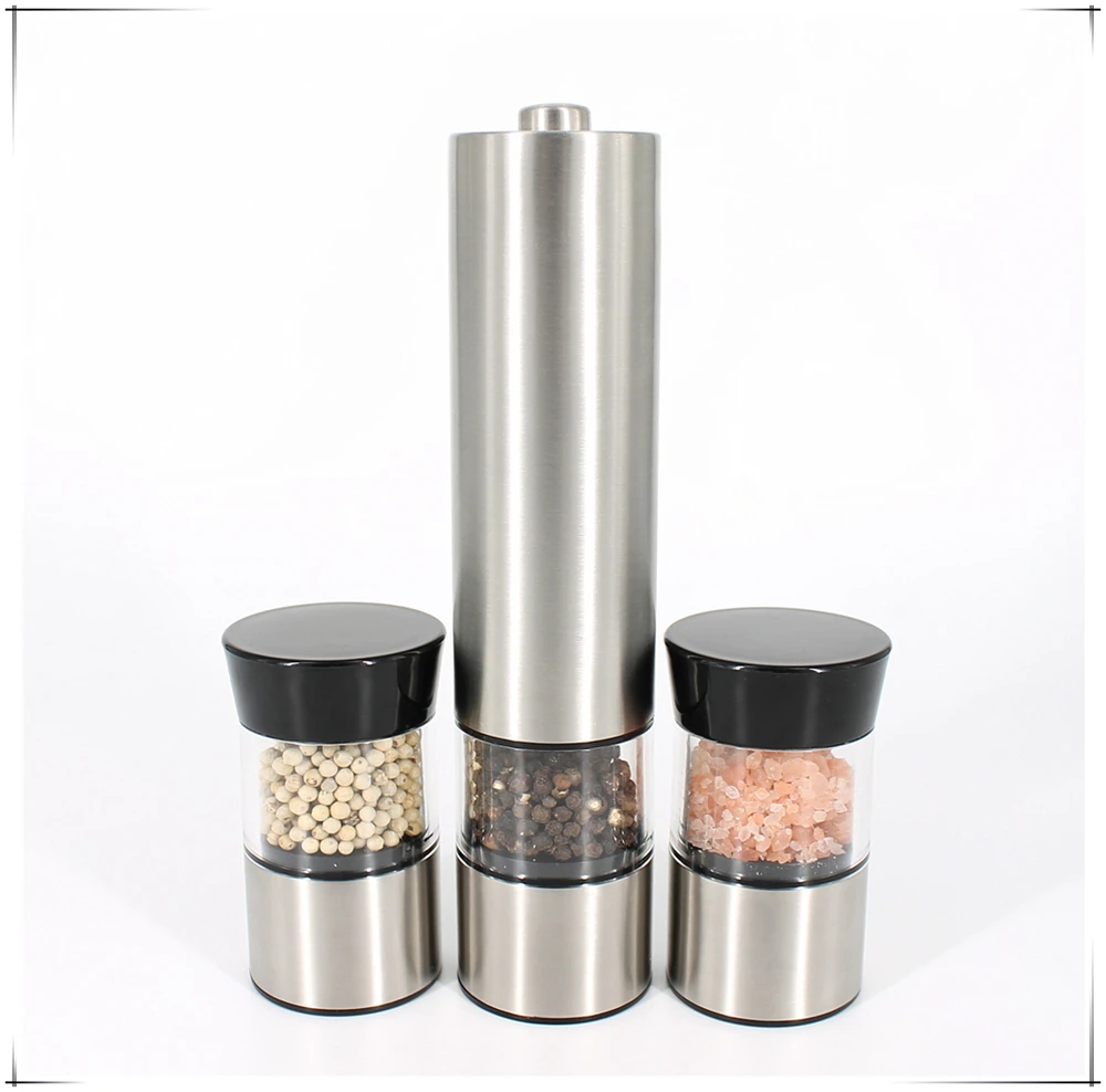 3 in 1 Stainless Steel Electric Salt and Pepper Grinder/ Salt and Pepper Mill/Light Function