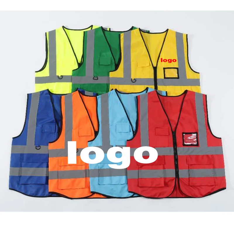 High Visibility Adjustable Safety Jacket Vest Mens Security Vest Traffic Reflective Polyester Led Vest With Custom Logo