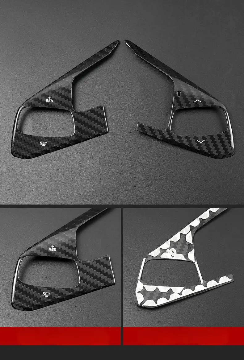 Real Carbon Fiber Car Steering Wheel heating switch button frame for Corvette C8 Interior Accessories