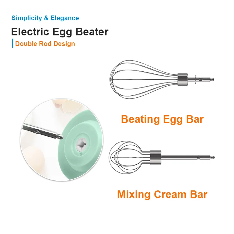 Hanging Style 3 Speeds Kitchen Cream Egg Starch Automatic Mini Usb Rechargeable Wireless Rotary Electric Hand Mixer