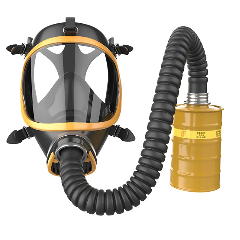 Industrial Grade Anti-toxic, Anti-gas, Chemical Respirator Black Silicone CE Full Face Gas Mask Fast Delivery OEM/ODM 12boxes